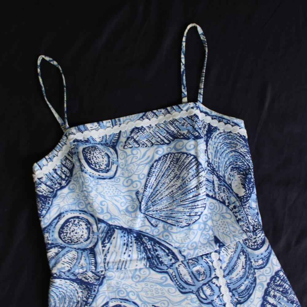 Lilly Pulitzer JESSE SKORT ROMPER Blue Peri Pop Up Shells Size 2 - Picture 7 of 11